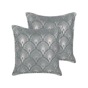Beliani DEKORATIVNÍ polštář sada 2 ks Šedý 45/45 cm Hoya obraz