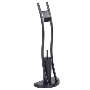 Beliani DRŽÁK NA TOALETNÍ PAPÍR s kartáčkem Kov Černý Soacha obraz