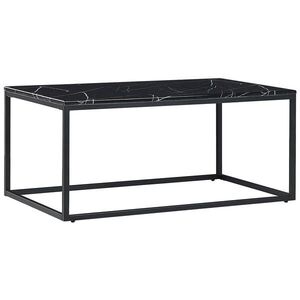 Beliani KONFERENČNÍ STOLEK Mramor Look černý obdélníkový 60/100 cm Delano obraz