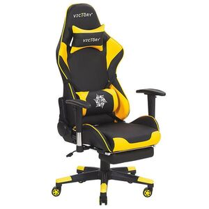 Beliani KANCELÁŘSKÁ ŽIDLE Umělá kůže Černá/Žlutá Victory obraz