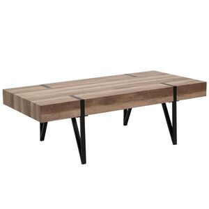 Beliani KONFERENČNÍ STOLEK hnědý Odstín dřeva/černý obdélníkový 60/110 cm Adena obraz