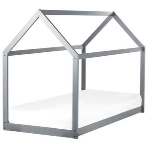 Beliani DĚTSKÁ POSTEL DOMEČEK Šedá 90-200 cm Tosse obraz