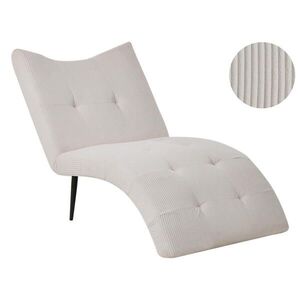 Beliani ČALOUNĚNÉ LEHÁTKO CHAISE LONGUE Manšestr Taupe Quilly obraz