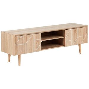 Beliani TV STOLEK Světle hnědý FRANKLIN 39/150/51 cm obraz