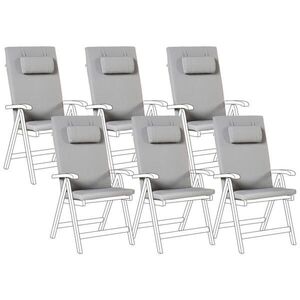 Beliani VENKOVNÍ sedací polštář sada 6 ks Světle šedý 50/45 cm Java/Amantea Premium obraz
