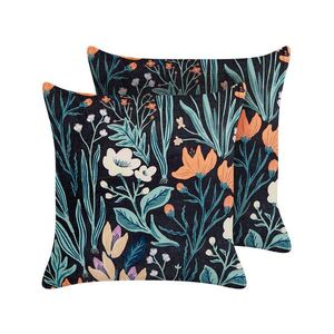 Beliani DEKORATIVNÍ POLŠTÁŘ sada 2 ks Černý 45/45 cm Osmunda obraz