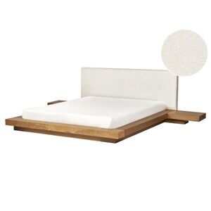 Beliani POSTEL s roštem 160/200 cm MDF deska Světle hnědá Zen obraz