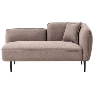 Beliani ČALOUNĚNÉ LEHÁTKO CHAISE LONGUE PRAVOSTRANNÉ Látka Světle hnědé Chevannes obraz