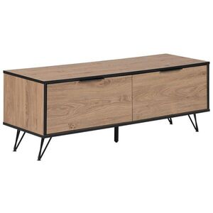 Beliani TV STOLEK Světle hnědý, Černý HALSTON 40/120/46 cm obraz