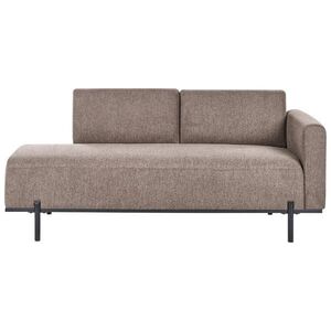 Beliani ČALOUNĚNÉ LEHÁTKO CHAISE LONGUE Umělý len Světle hnědé Savasse obraz