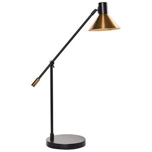 Beliani STOLNÍ LAMPA NA PSACÍ STŮL Zlatá/Černá Pinkeen obraz