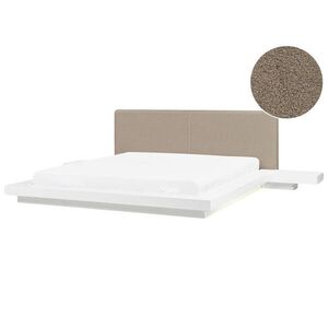 Beliani POSTEL s LED 180/200 cm MDF deska Taupe Zen obraz