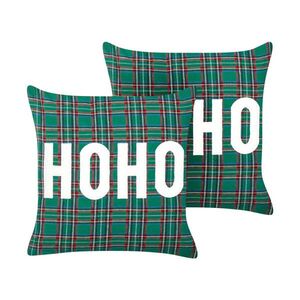 Beliani DEKORATIVNÍ polštář sada 2 ks Zelený 45/45 cm Joycandy obraz