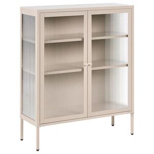 Beliani SIDEBOARD se skleněnými dveřmi Kov 90 cm Béžový Lerryn obraz