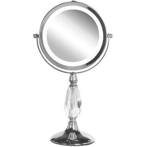 Beliani KOSMETICKÉ ZRCADLO stříbrné s LED osvětlením 18 cm Maury obraz