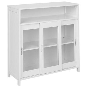 Beliani SIDEBOARD se skleněnými dveřmi 86 cm Bílý Crabtree obraz