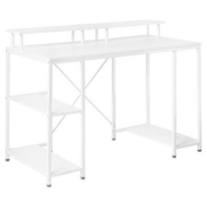 Beliani PSACÍ STŮL Bílý 120/60 cm s přihrádkami Caddo obraz