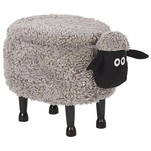 Beliani STOLIČKA VE TVARU ZVÍŘÁTKA Šedá Sheep 35/55/40 cm obraz