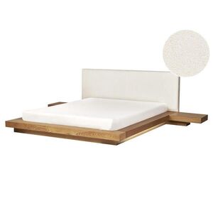 Beliani POSTEL s LED 160/200 cm MDF deska Světle hnědá Zen obraz
