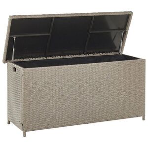 Beliani ÚLOŽNÝ BOX NA POLSTROVÁNÍ Ratan taupe 126/46 cm Modena obraz