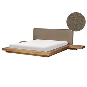 Beliani POSTEL s roštem 160/200 cm MDF deska Světle hnědá Zen obraz