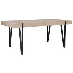 Beliani JÍDELNÍ STŮL 180/90/75 cm Světle hnědý, Černý Obdélníkový Adena obraz