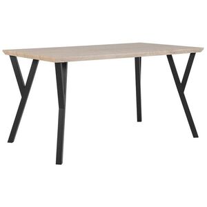 Beliani JÍDELNÍ STŮL 140/80/75 cm Světle hnědý, Černý Obdélníkový Bravo obraz