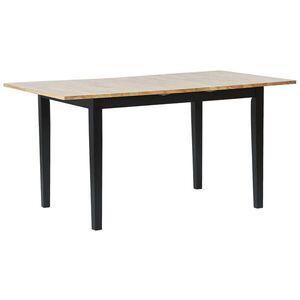 Beliani JÍDELNÍ STŮL 120-150/80/74 cm Světle hnědý, Černý Obdélníkový Houston obraz