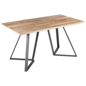 Beliani JÍDELNÍ STŮL 140/80/76 cm Světle hnědý, Černý Obdélníkový Upton obraz