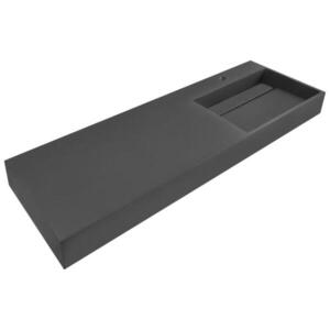 Beliani ZÁVĚSNÉ UMYVADLO Černé 150/48 cm Litý minerální kompozit Cusco obraz