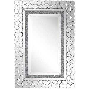Beliani NÁSTĚNNÉ ZRCADLO stříbrné 60/90 cm Glitzer-Effekt Pabu obraz