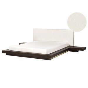Beliani POSTEL s LED 160/200 cm MDF deska Tmavě hnědá Zen obraz