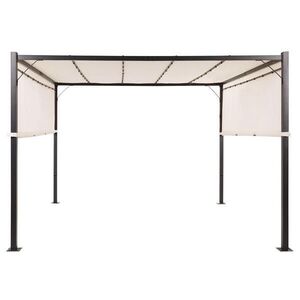 Beliani PERGOLA s LED osvětlením Ocel béžová 310/310 cm Parga obraz