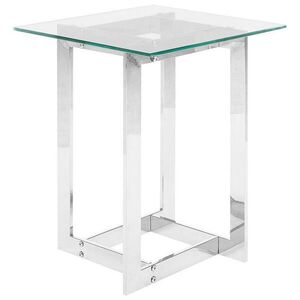 Beliani PŘÍSTAVNÝ STOLEK Sklo stříbrný čtvercový 40/40 cm Crystal obraz
