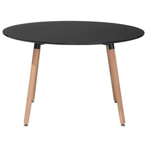 Beliani JÍDELNÍ STŮL 120/120/74 cm Černý, Světle hnědý Kulatý Bovio obraz
