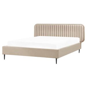 Beliani POSTEL s roštem 160/200 cm Taupe Brin obraz