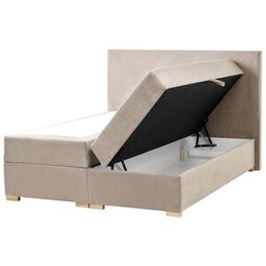 Beliani BOXSPRINGOVÁ POSTEL s úložným prostorem 140/200 cm Látka Taupe Major obraz