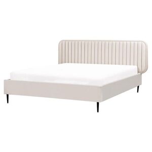 Beliani POSTEL s roštem 160/200 cm Béžová Brin obraz