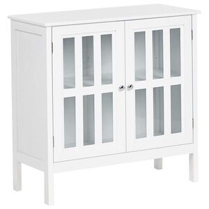 Beliani SIDEBOARD se skleněnými dveřmi 80 cm Bílý Miram obraz