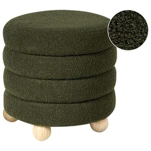 Beliani PUF Bouclé Zelený Chilly obraz