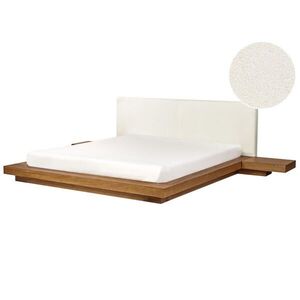 Beliani POSTEL s roštem 180/200 cm MDF deska Světle hnědá Zen obraz