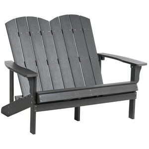 Beliani ZAHRADNÍ LAVICE 125 cm Tmavě šedá Adirondack obraz