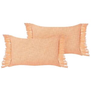 Beliani DEKORATIVNÍ polštář sada 2 ks Oranžový 60/40 cm Tansy obraz