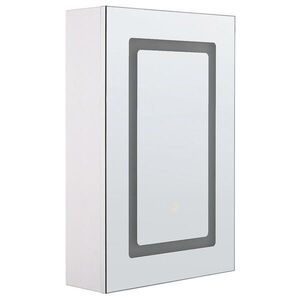 Beliani KOUPELNOVÁ Zrcadlová skříňka bílá/stříbrná s LED osvětlením 40/60 cm Condor obraz