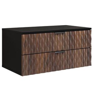 Badplaats SKŘÍŇKA POD UMYVADLO Java 2 zásuvky hnědý ořech s černou - 81 x 48 x 40 cm obraz