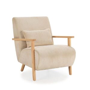 Calicosy LÁTKOVÉ křeslo s dřevěnými nohami, šířka 70 cm - BONNIE obraz