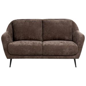 Beliani POHOVKA 2-místná Žinylková látka Tmavě hnědá Eiby obraz