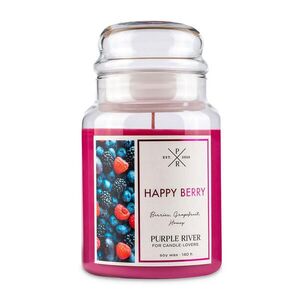 VONNÁ SVÍČKA Fialová Happy Berry sklo sójový vosk obraz