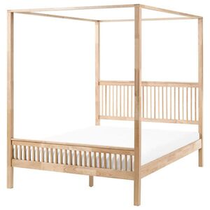 Beliani NEBESOVÁ POSTEL 160/200 cm Světle hnědá Harfleur obraz
