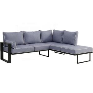 Beautysofa ROHOVÝ díl pohovky Verdino s kovovým rámem 215 cm, modrošedý obraz